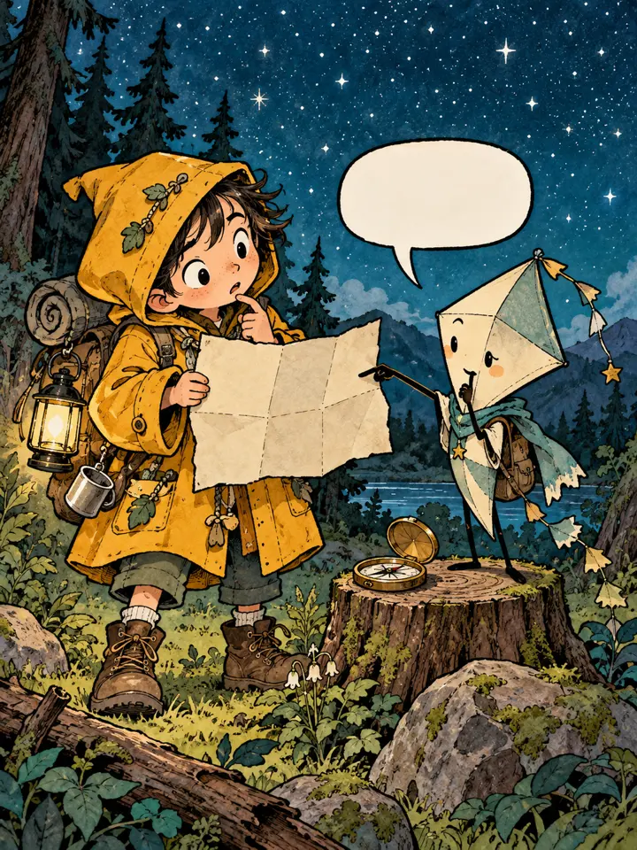 Playful hand-inked adventure cartoon